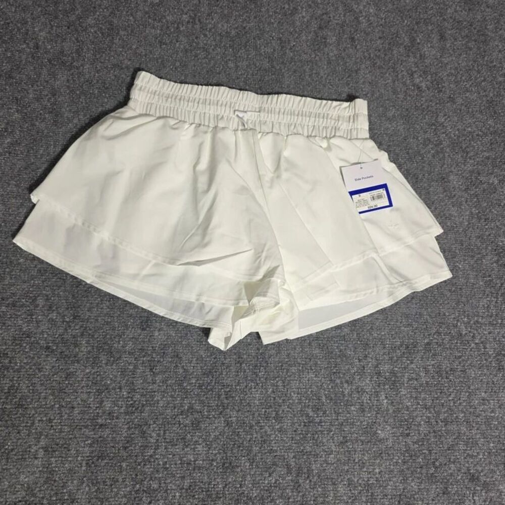 Women’s Layered Athletic Shorts White Size Small